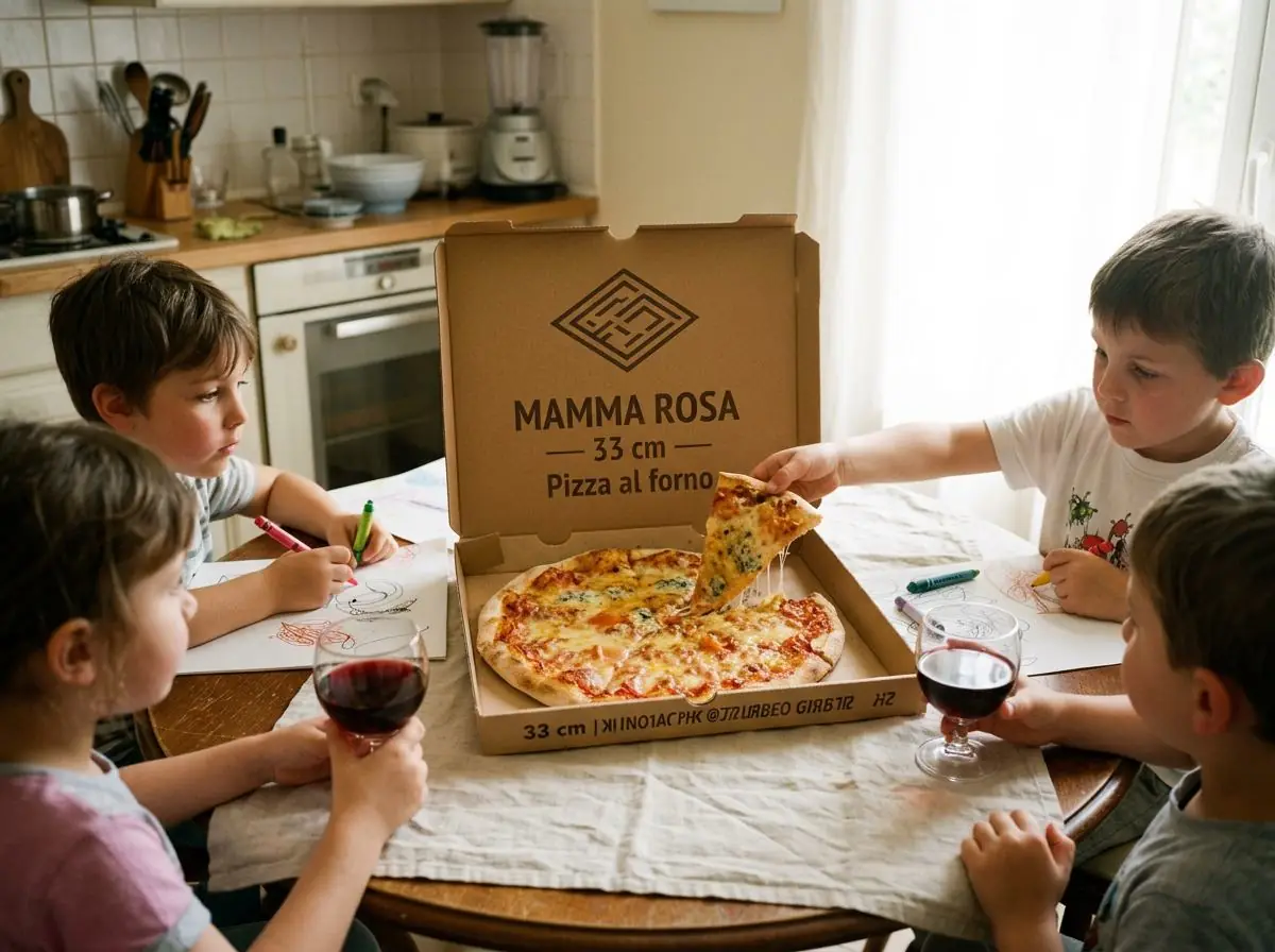 Boîte à pizza format 33 cm — Repas en famille, partage.