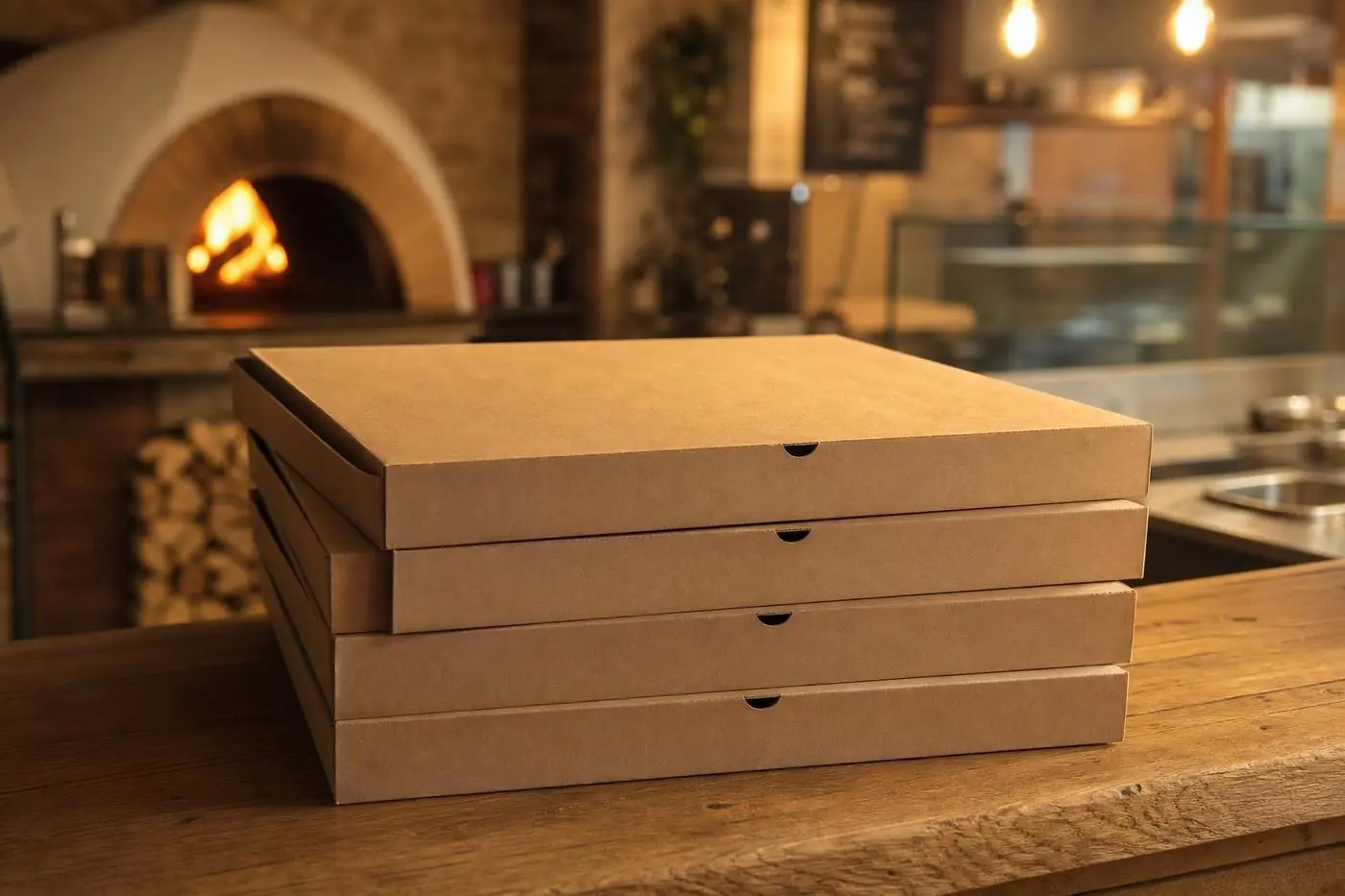 Boîtes à pizza personnalisées kraft premium